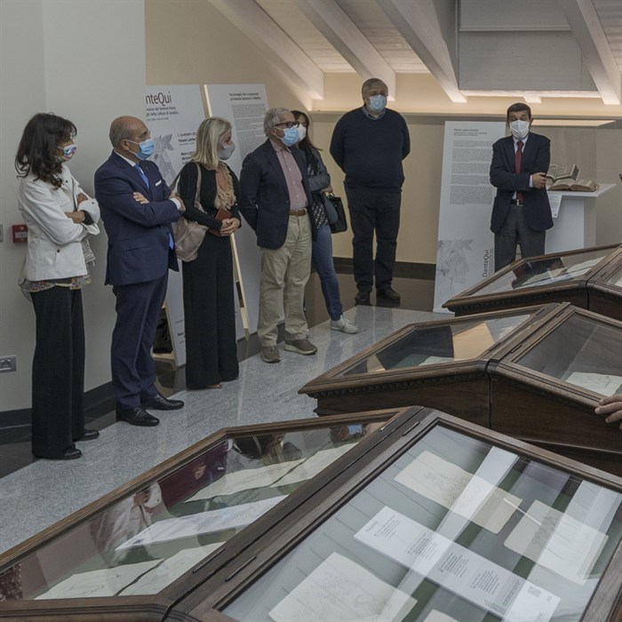 Un momento dell'inaugurazione della mostra